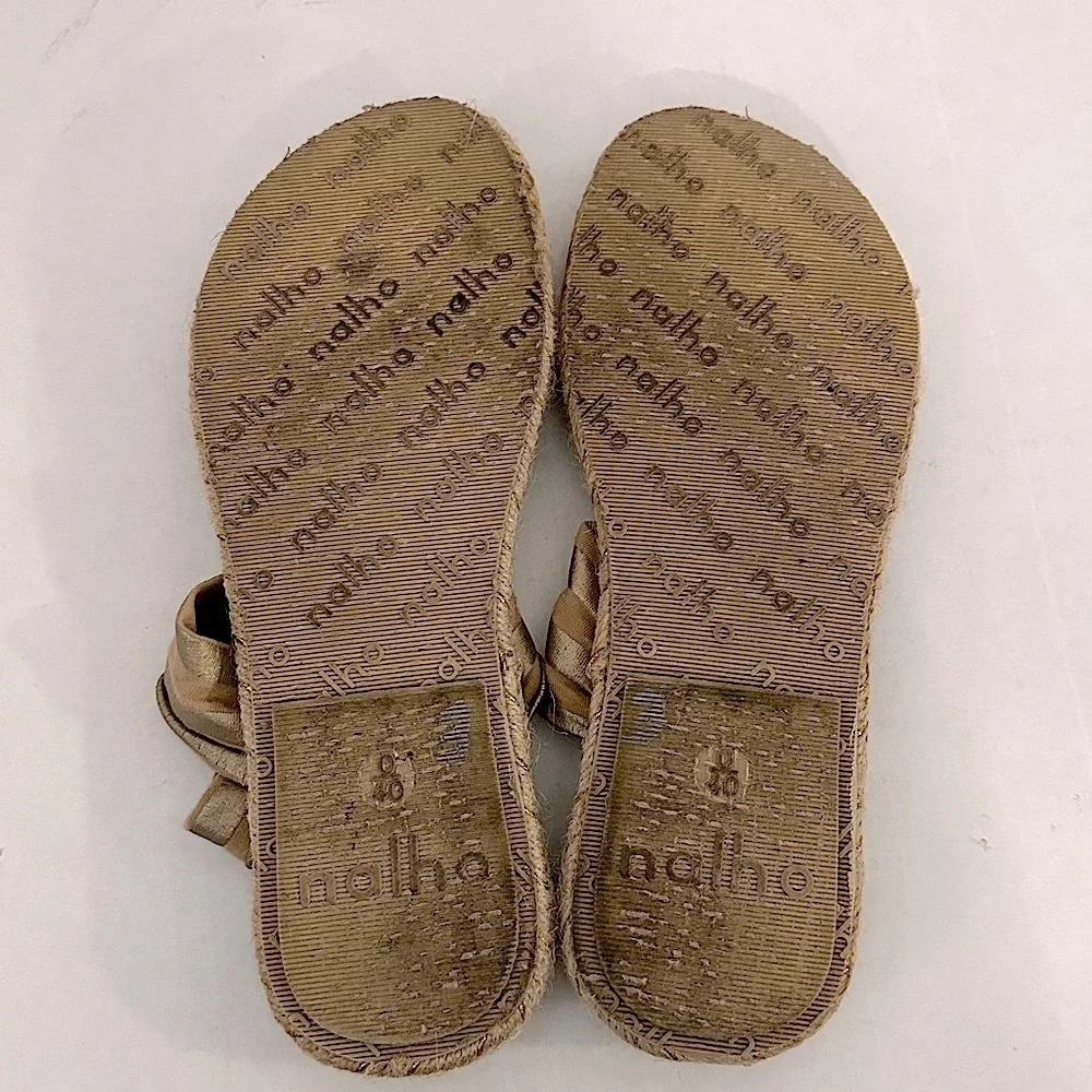 Nalho Women's GANIKA SANDAL METALLIC W SAND-GOLD Flip-Flop size 40 or 10US